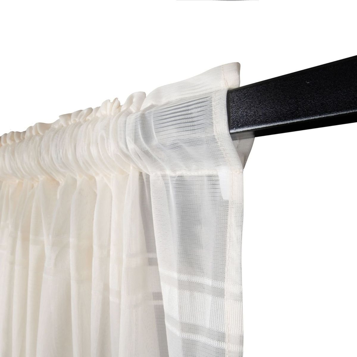 ADVANCE - Pack x2 Cortina Beige Rayas en Velo Muselina 3 mts x 2.10 mts Dividido