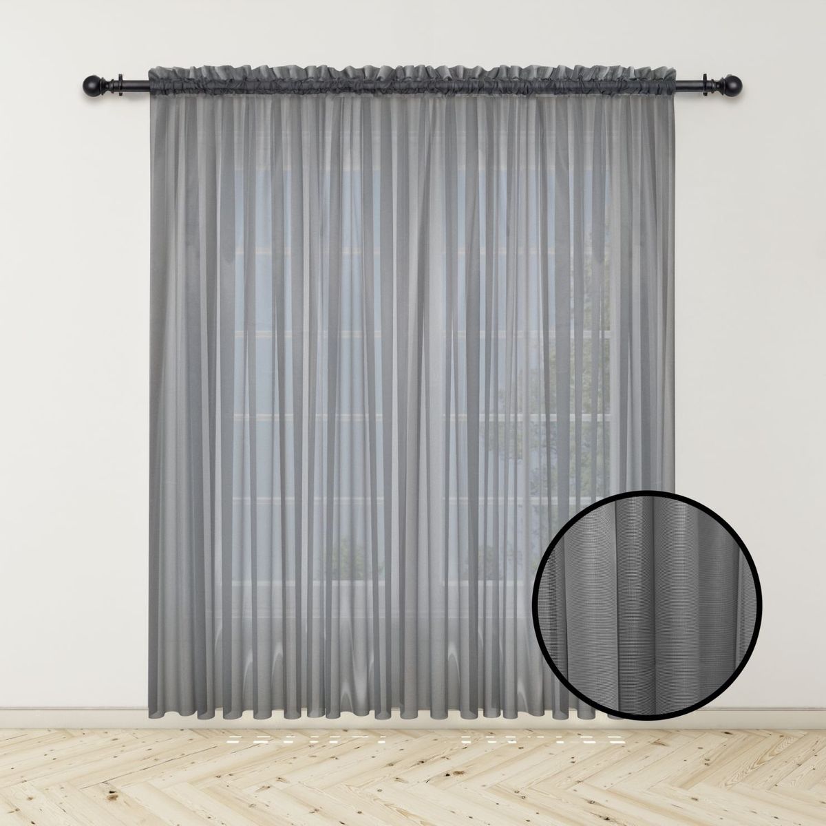 ADVANCE - Pack x2 Cortina Gris en Velo Muselina 3 mts x 2.10 mts Entero