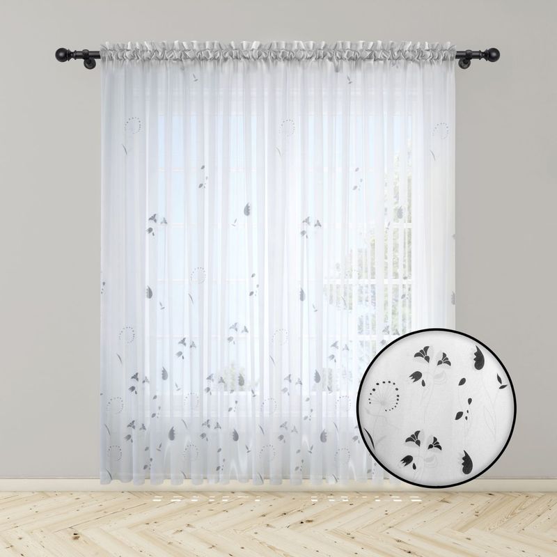 ADVANCE - Pack x2 Cortina Flower en Velo Muselina 3 mts x 2.10 mts Entero