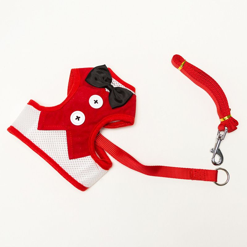 GENERICO - Arnes Pechera Chaleco Gato O Perro Corbatin Talla S ROJO
