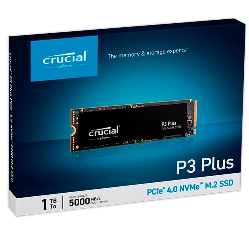 CRUCIAL - Unidad Solida M2 Crucial P3 1TB 5000MBs