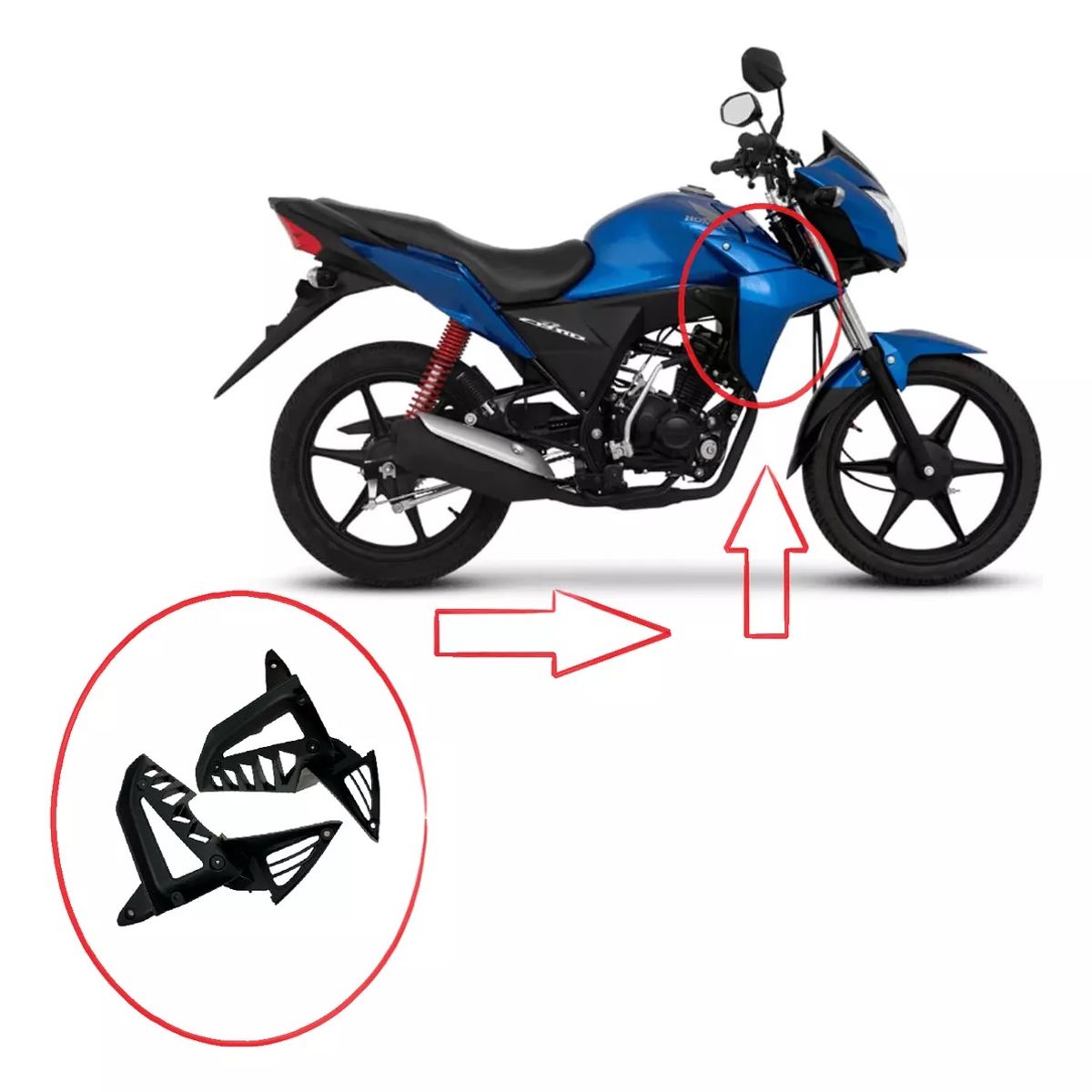 GENERICO - Tapas Laterales Internas Tanque Gasolina Honda Cb110 Cb 110