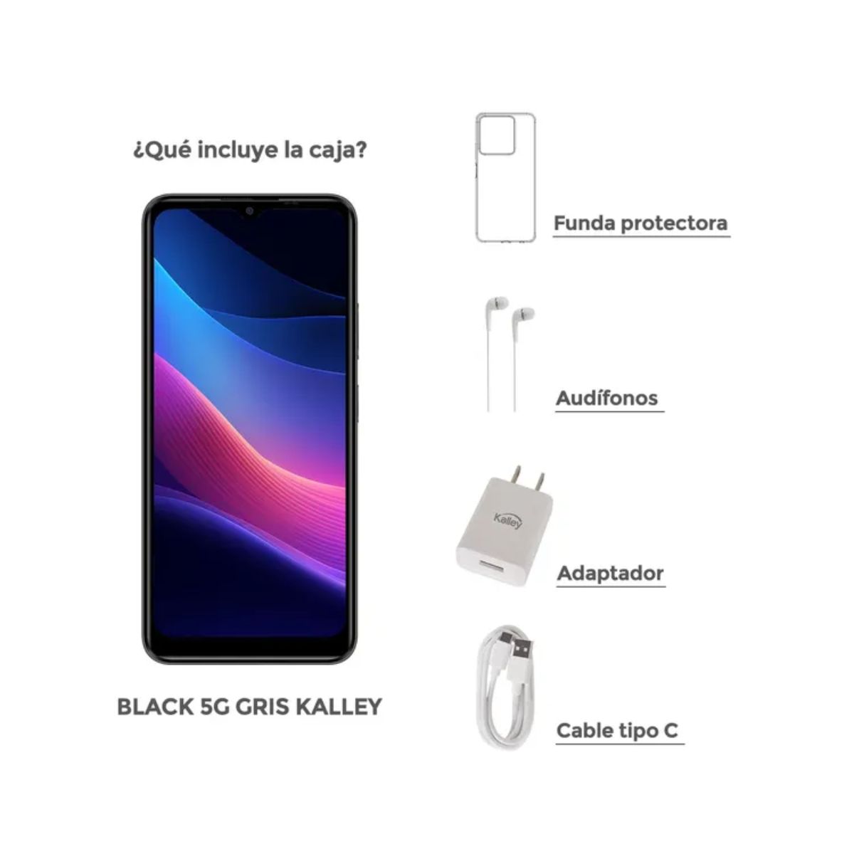 KALLEY - Celular KALLEY Black 5 256GB 5G Gris
