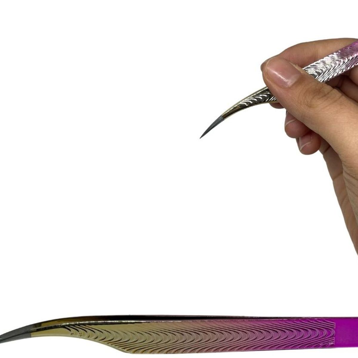 MAZUGI - Pinza curva ideal para pestañas perfecta para pestañas pelo a pelo