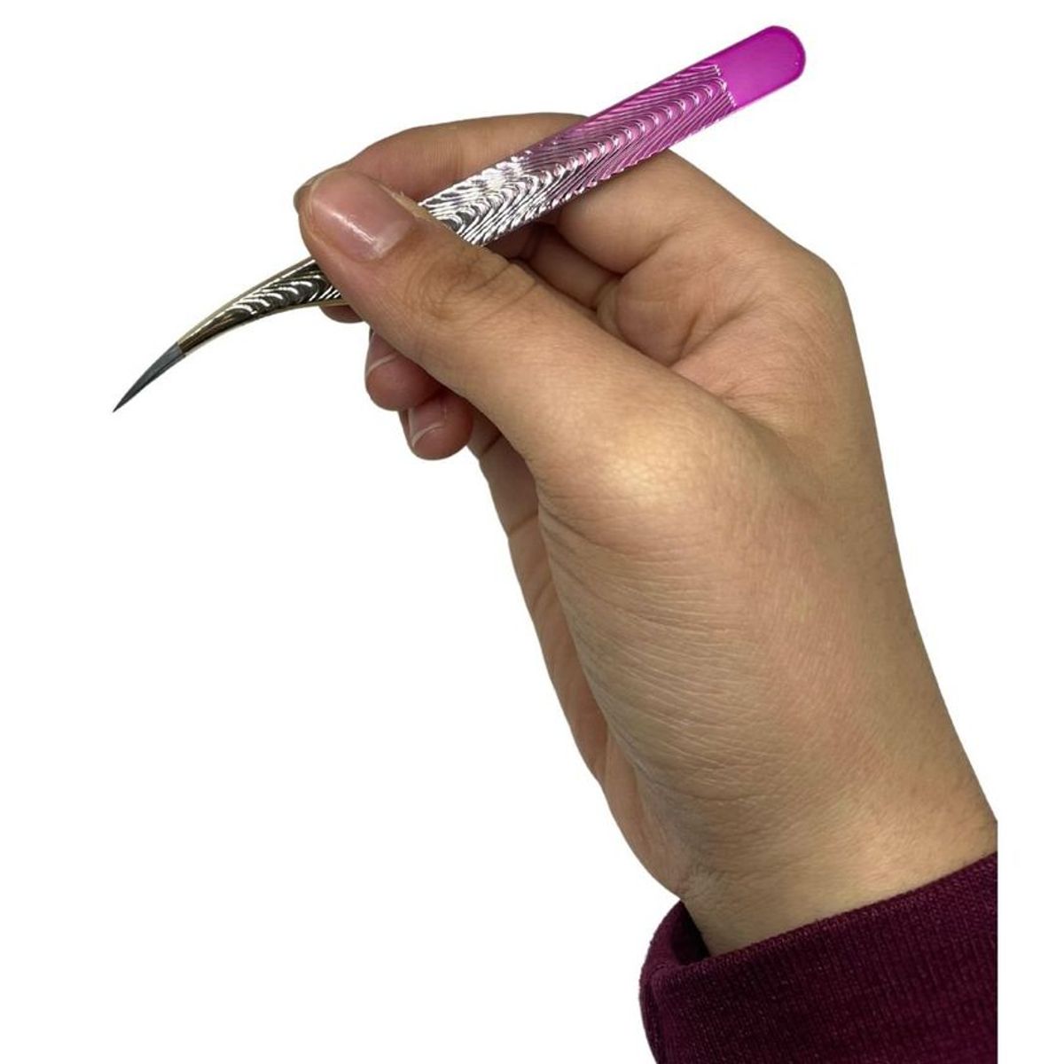MAZUGI - Pinza curva ideal para pestañas perfecta para pestañas pelo a pelo