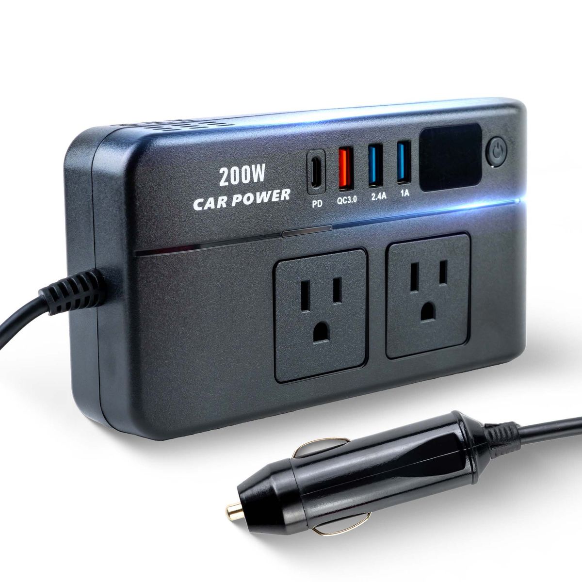 ENERGY PLUS - Inversor de Corriente para Automóvil 200W 12V a 110V con USB