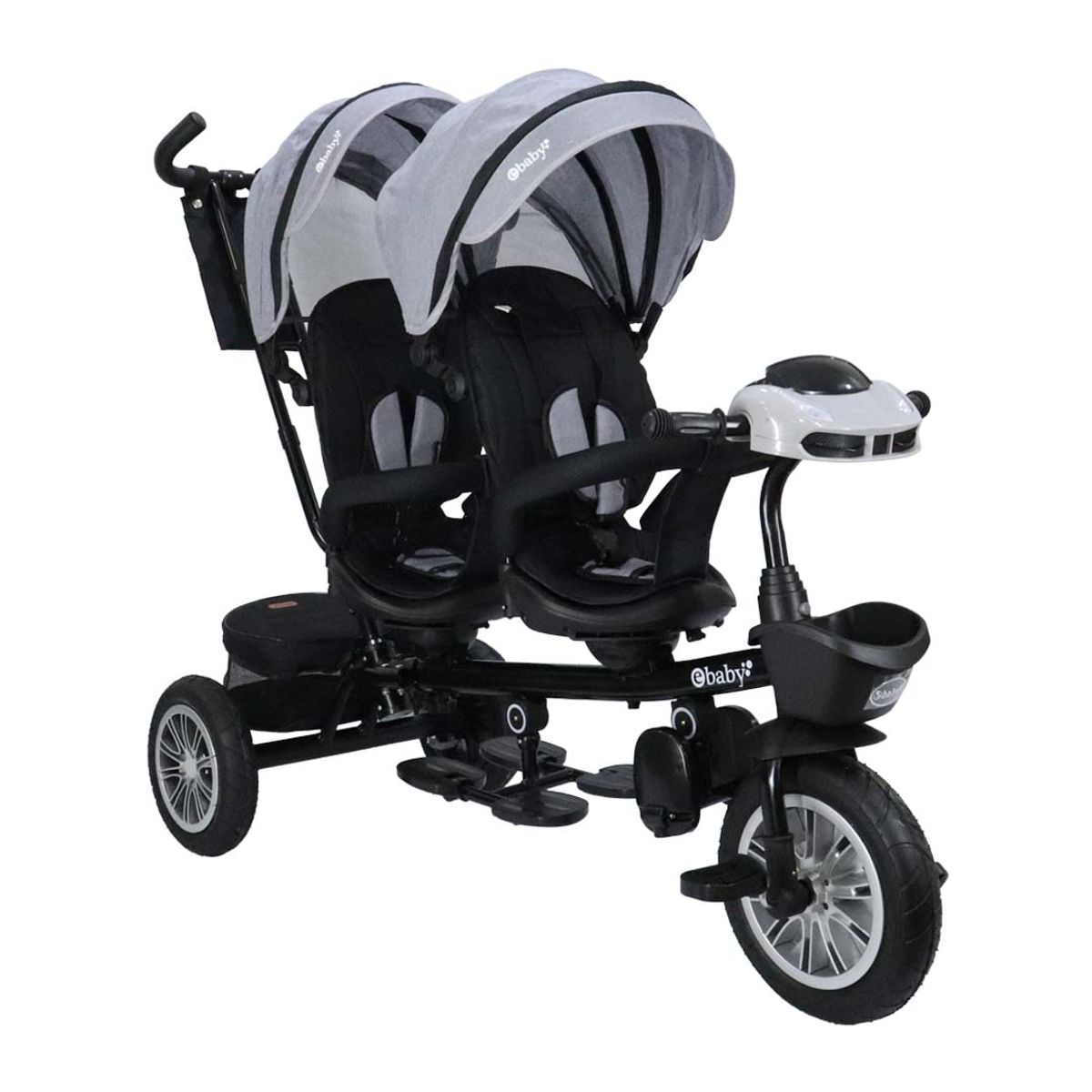 EBABY - Triciclo Paseador gemelar LAZZO DUO GRIS EB302G