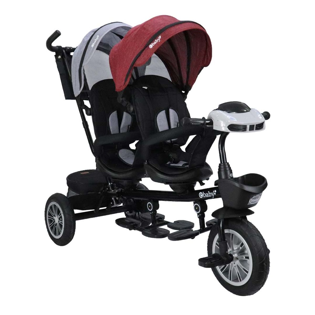 EBABY - Triciclo Paseador gemelar LAZZO DUO ROJO EB302G