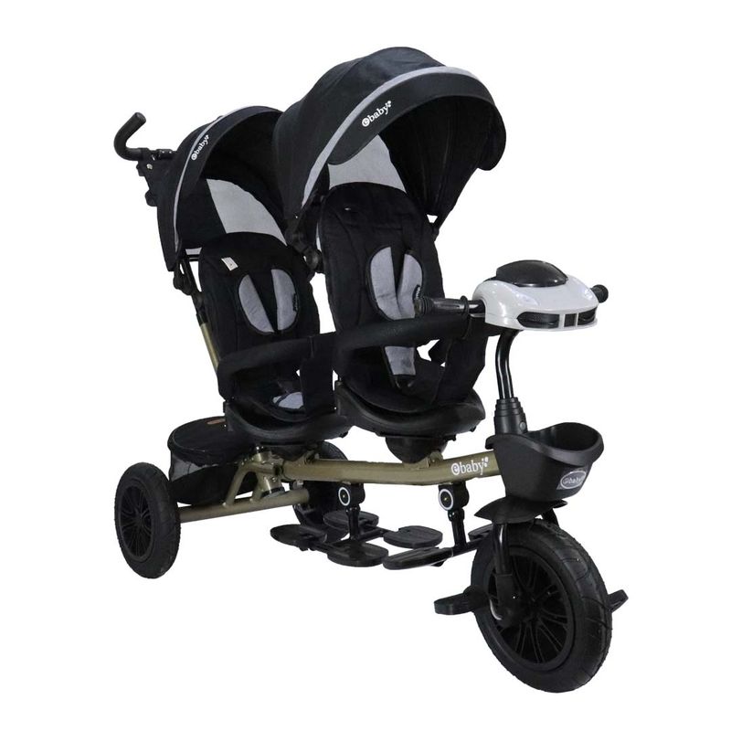 EBABY - Triciclo Paseador gemelar LAZZO DUO NEGRO EB302G