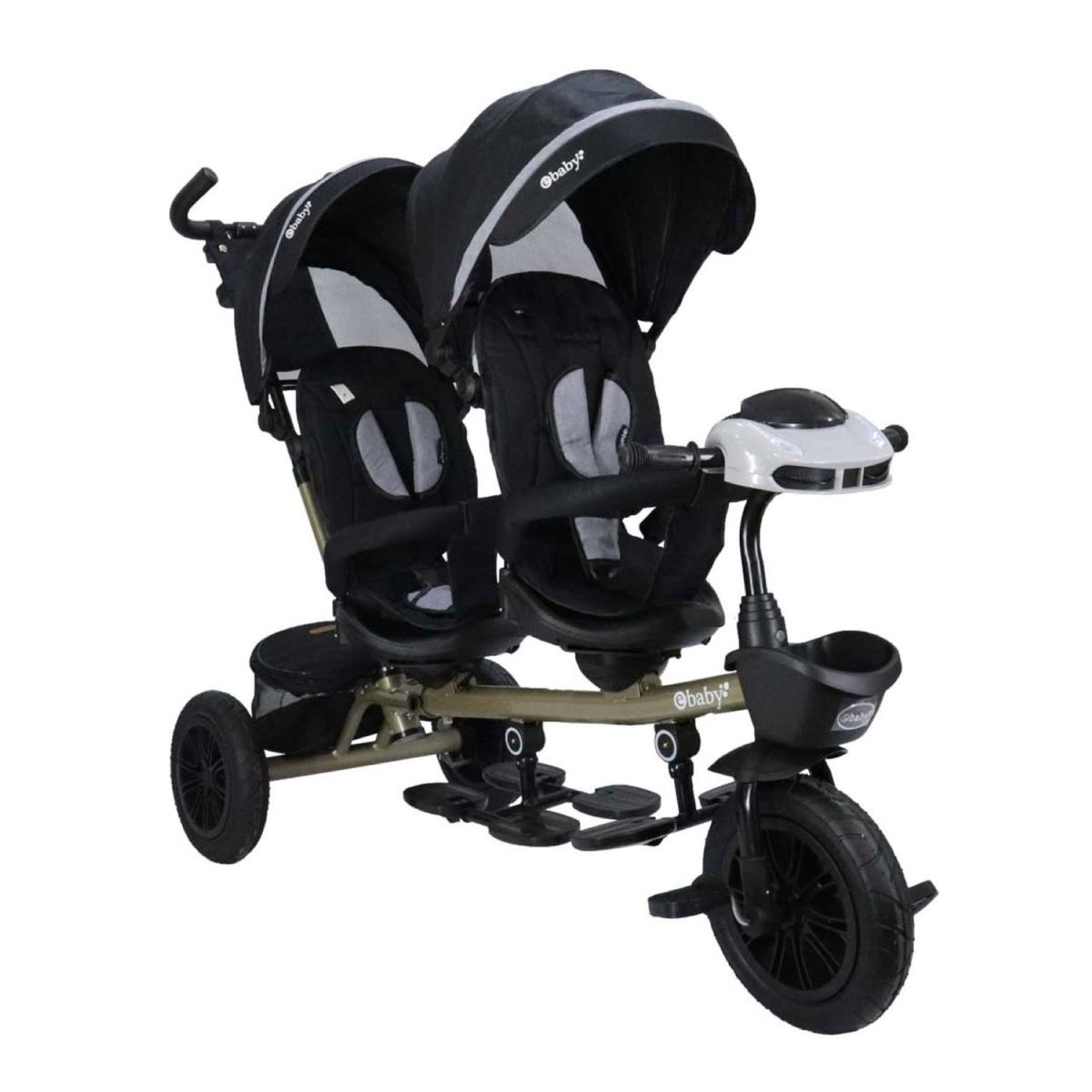 EBABY - Triciclo Paseador gemelar LAZZO DUO NEGRO EB302G