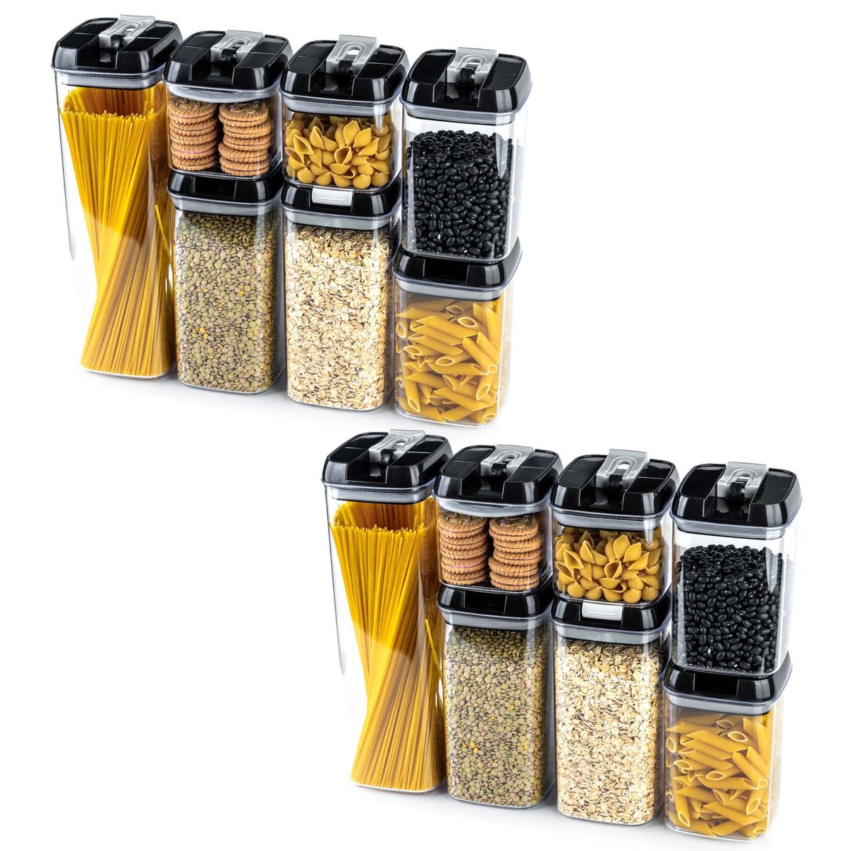 CHEF MASTER - Set de 14 Recipientes Herméticos con Diseño Moderno Apilable.