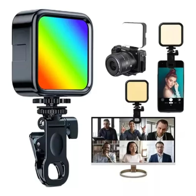 GENERICO - Luz Led Rgb Recargable Con Clip Para Celular