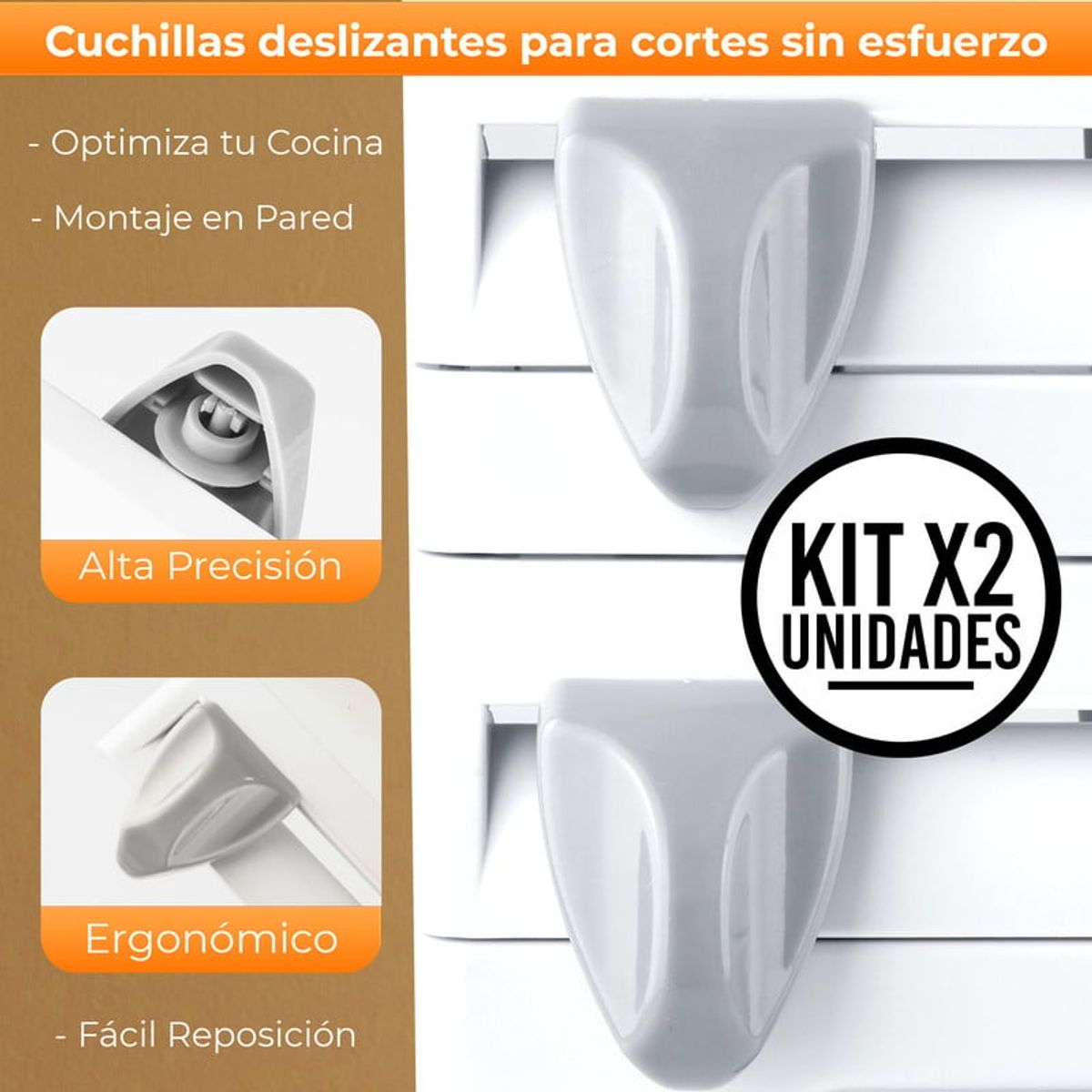CHEF MASTER - Set x2 Porta Rollos Cocina 4en1 Dispensador Aluminio Papel