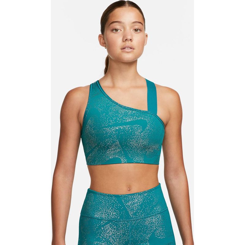 NIKE - Top Mujer Nike Dry Fit Swoosh Aop Bra - Verde