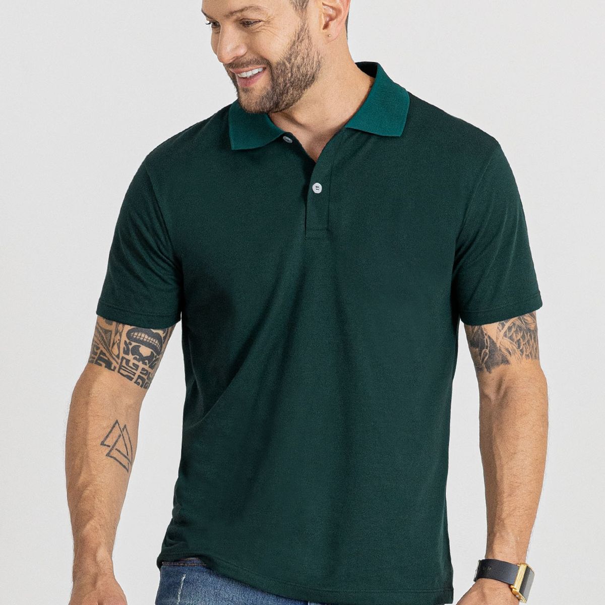 MARKETING PERSONAL - Polo Hombre Verde Mp 96038