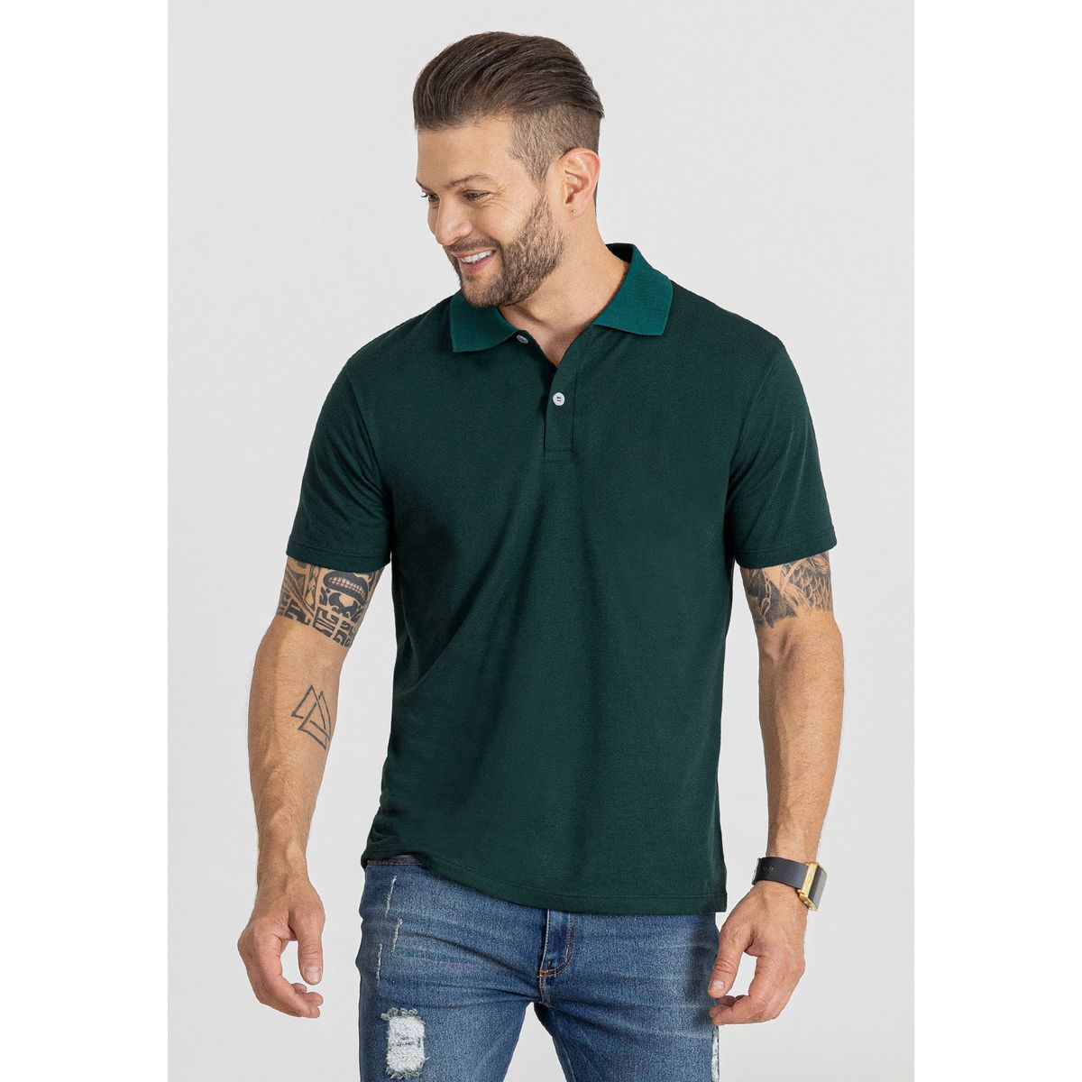MARKETING PERSONAL - Polo Hombre Verde Mp 96038