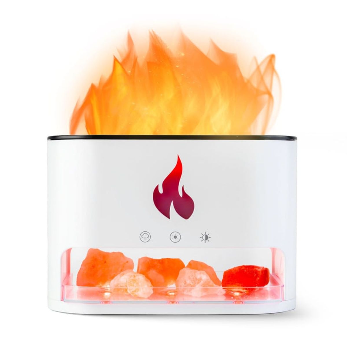 ENERGY PLUS - Humidificador y Difusor de Aromas Efecto Llama y Luces LED Blanco