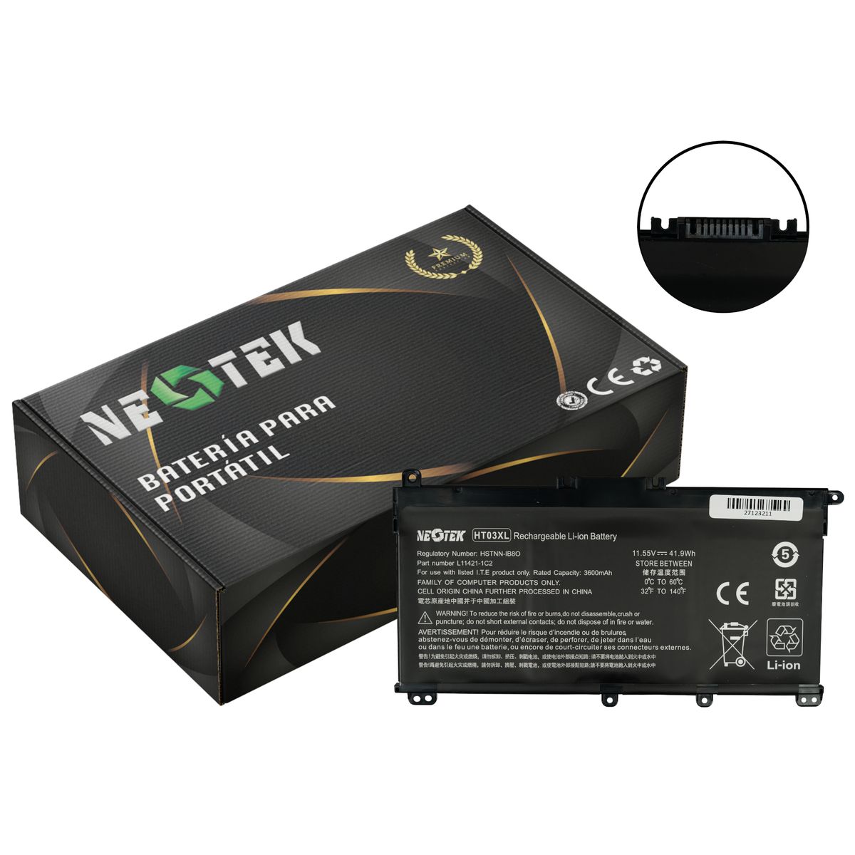 NEOTEK - Batería Para Hp 15-cs 15-cw 15-da 15-db 15s-fq Ht03xl Hto3xl