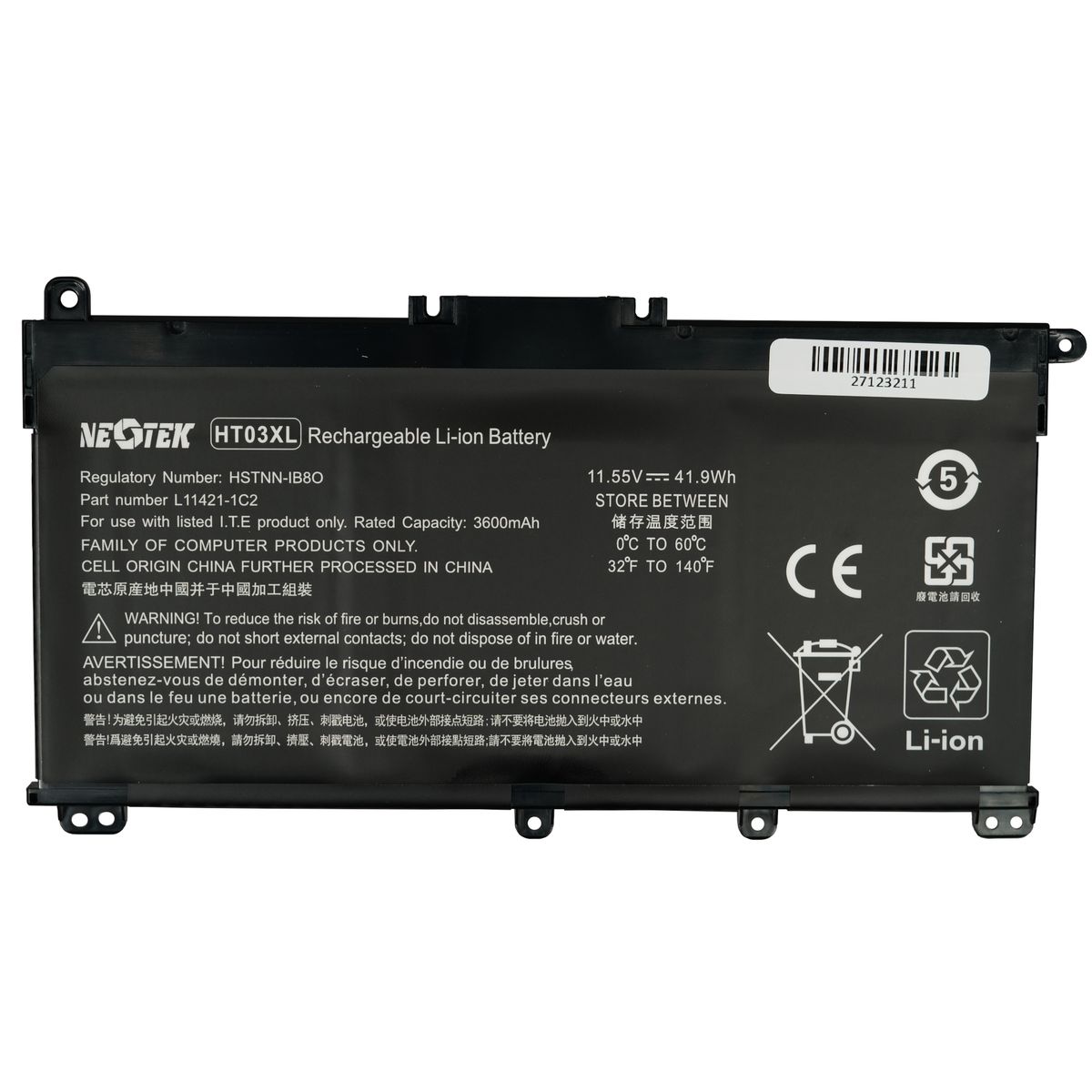 NEOTEK - Batería Para Hp 15-cs 15-cw 15-da 15-db 15s-fq Ht03xl Hto3xl
