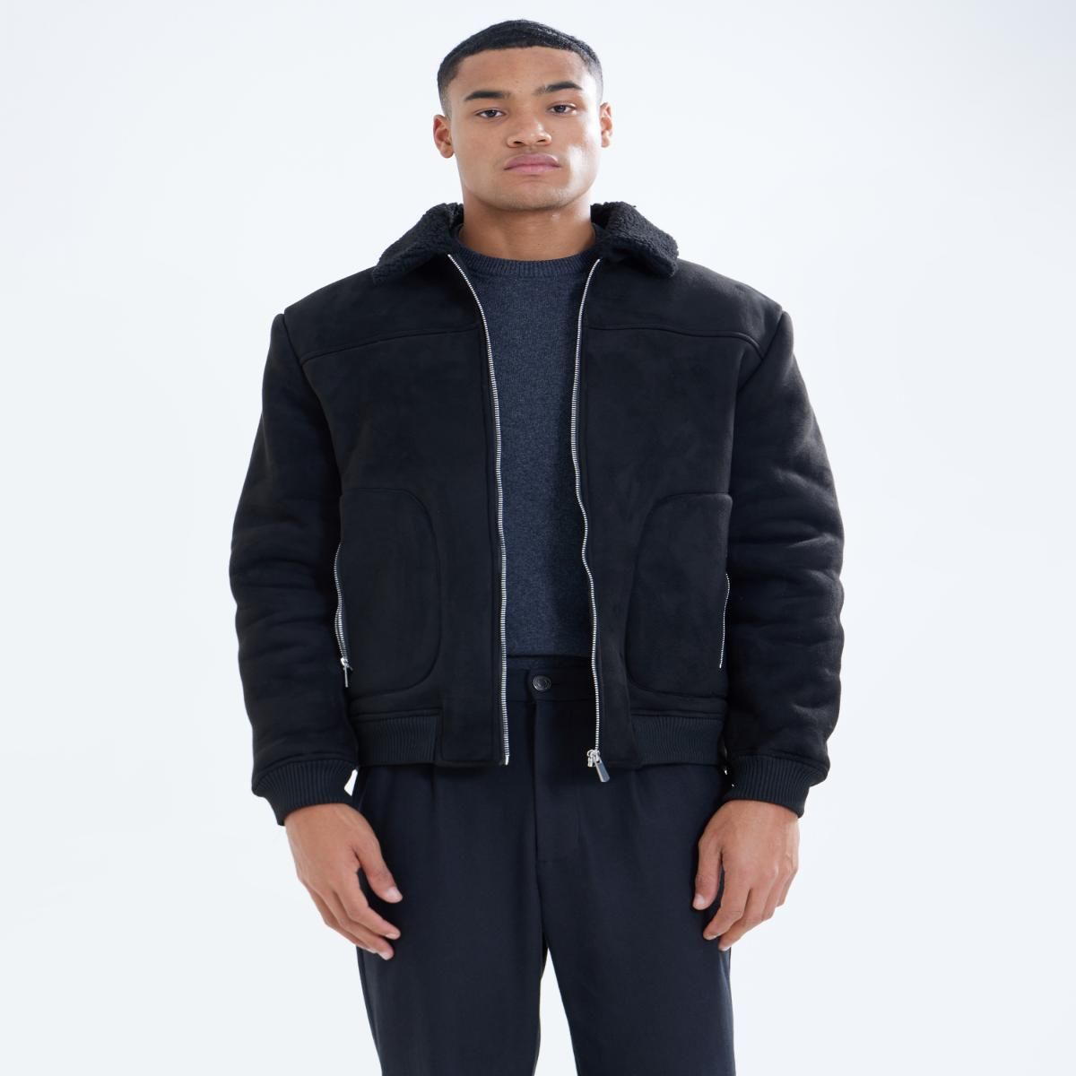 SEVEN SEVEN - Chaqueta Para Hombre Shearling Color Negro Marca Seven Seven #45080414