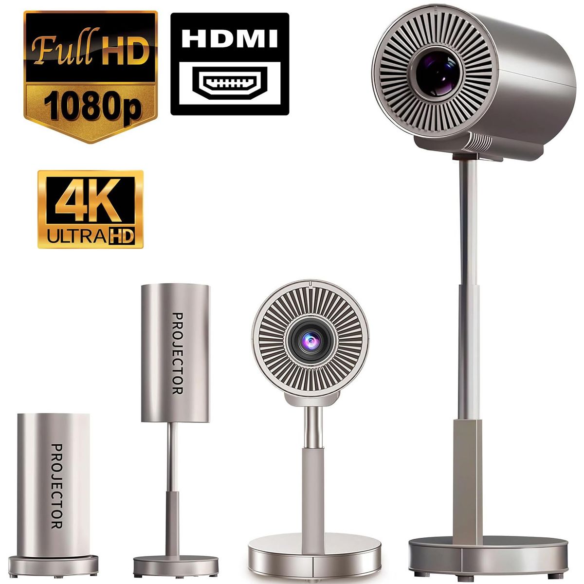 ONE PIXEL - Proyector Portatil Con Soporte Integrado 1080P 4K HDMI USB