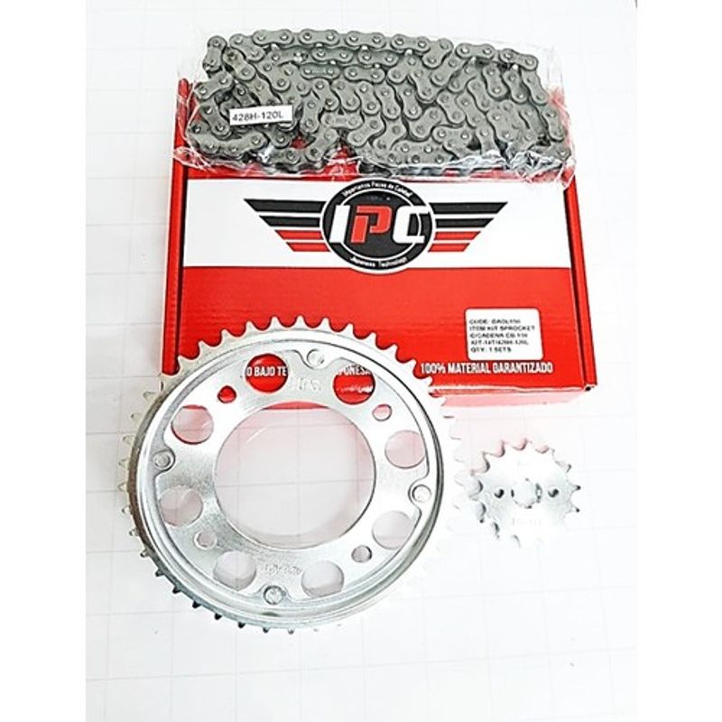 GENERICO - KIT SPROCKET CON CADENA PARA HONDA CB 110 42T-14T 428H-120L