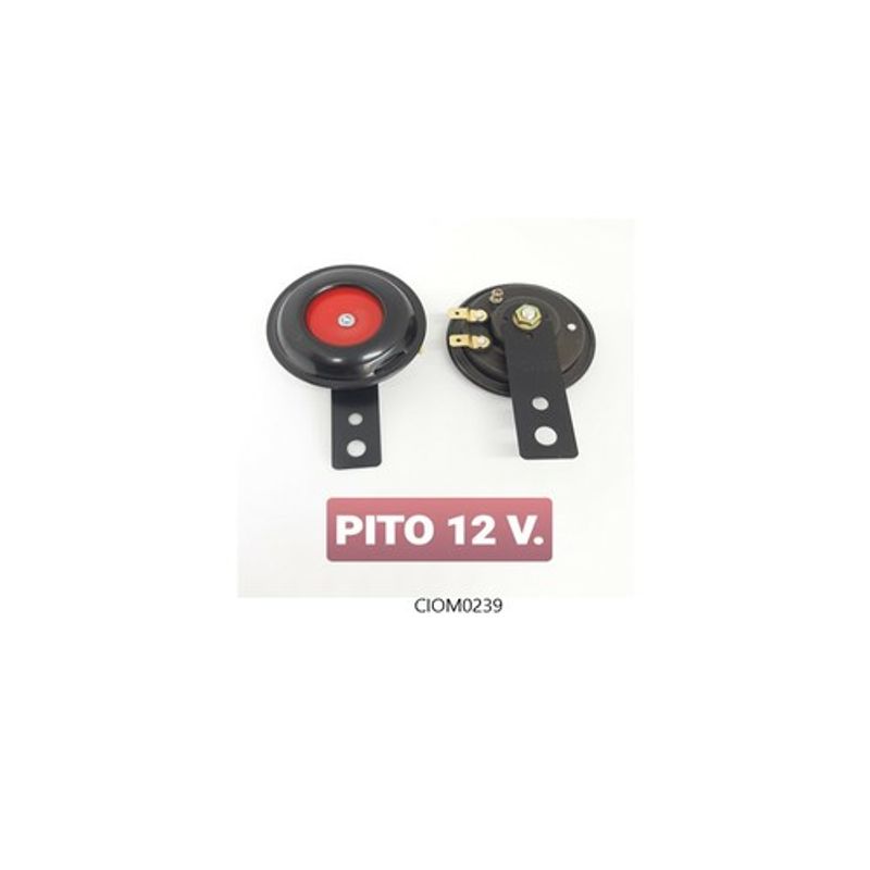 GENERICO - PITO PARA MOTOS MEDIANO REDONDO NEGRO 12V 70 mm