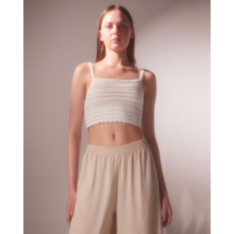SEVEN SEVEN - Crop Top Para Mujer Manga Sisa Color Crudo Marca Seven Seven #28095833