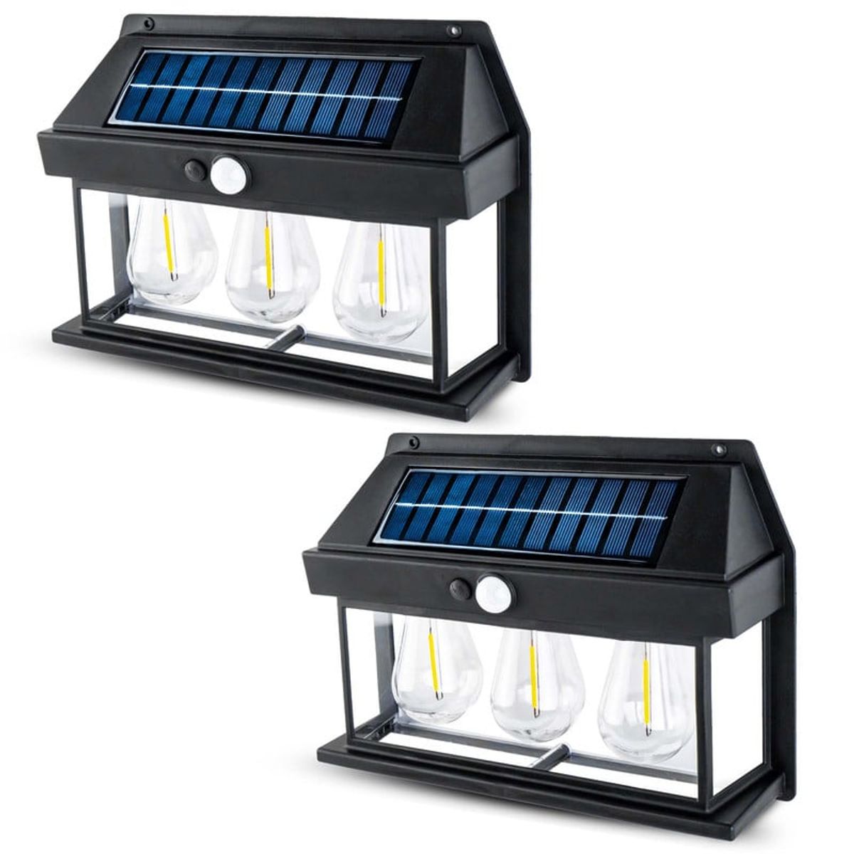 ENERGY PLUS - Set x2 Lámpara Solar de Pared LED con Sensor de Movimiento
