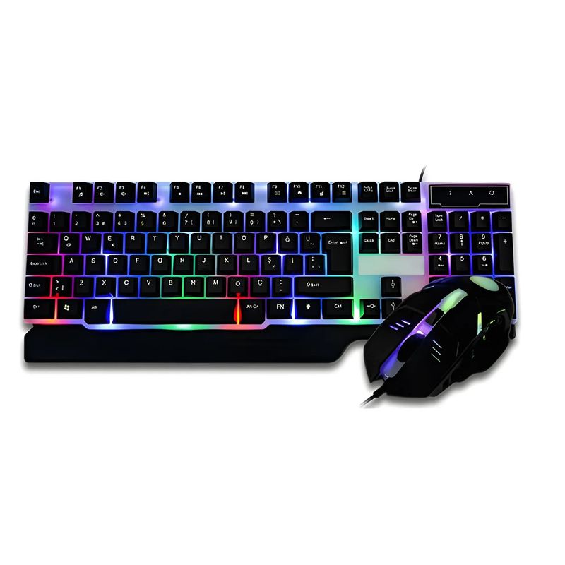 GENERICO - Combo Gamer Teclado + Mouse Óptico Usb Con Luz Wb-550