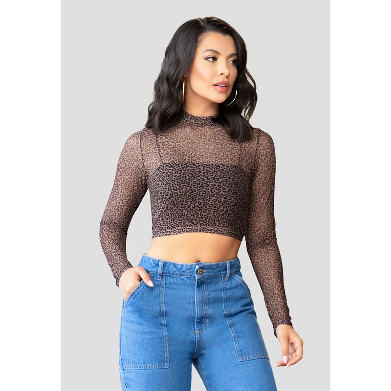 MARKETING PERSONAL - Crop Top Mujer Animal-Print Mp 104357