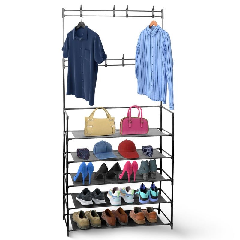 ENERGY PLUS - Organizador de Ropa y Calzado 5 Niveles Ganchos Superiores