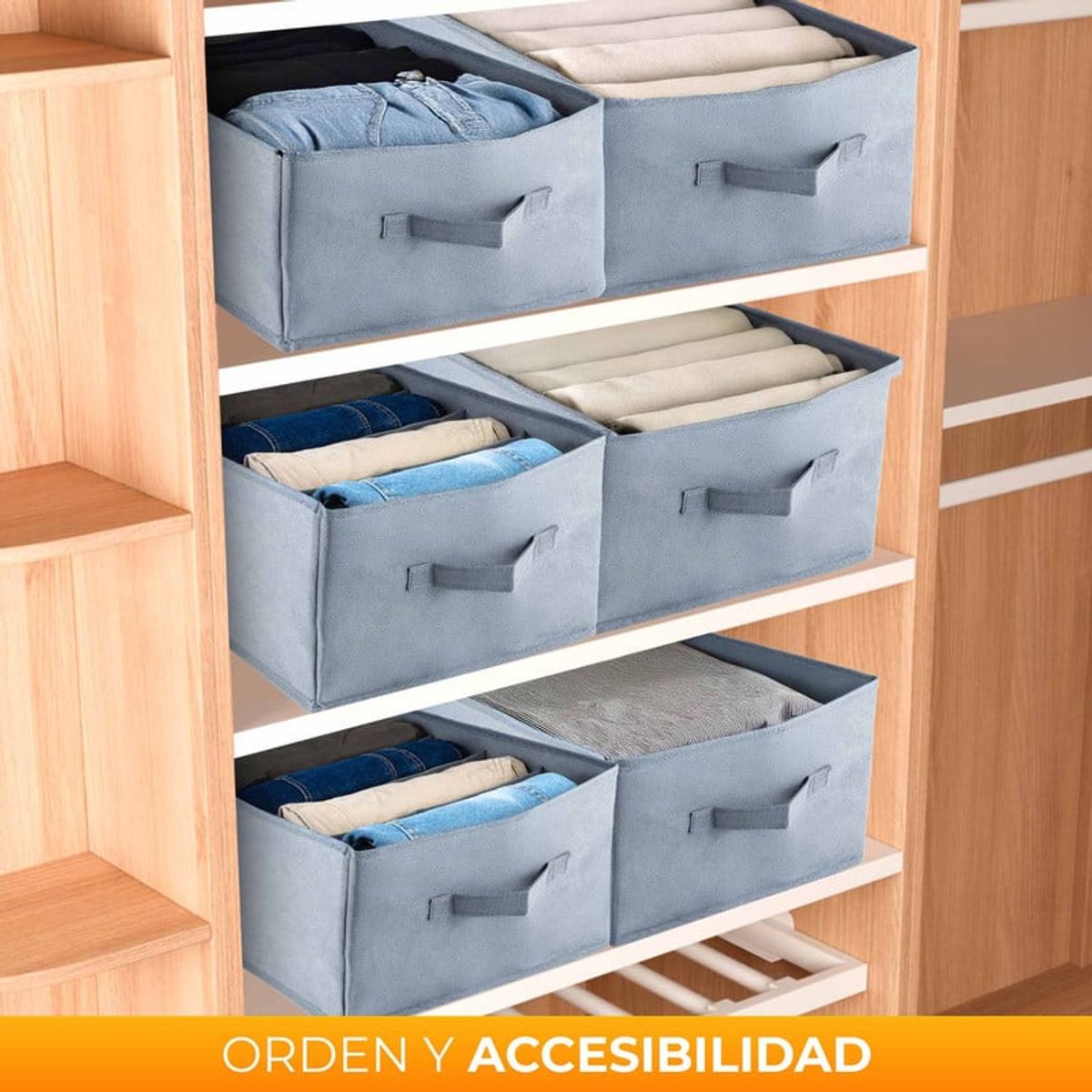 ENERGY PLUS - Set x2 Organizador Multiusos Plegable con 6 Compartimentos
