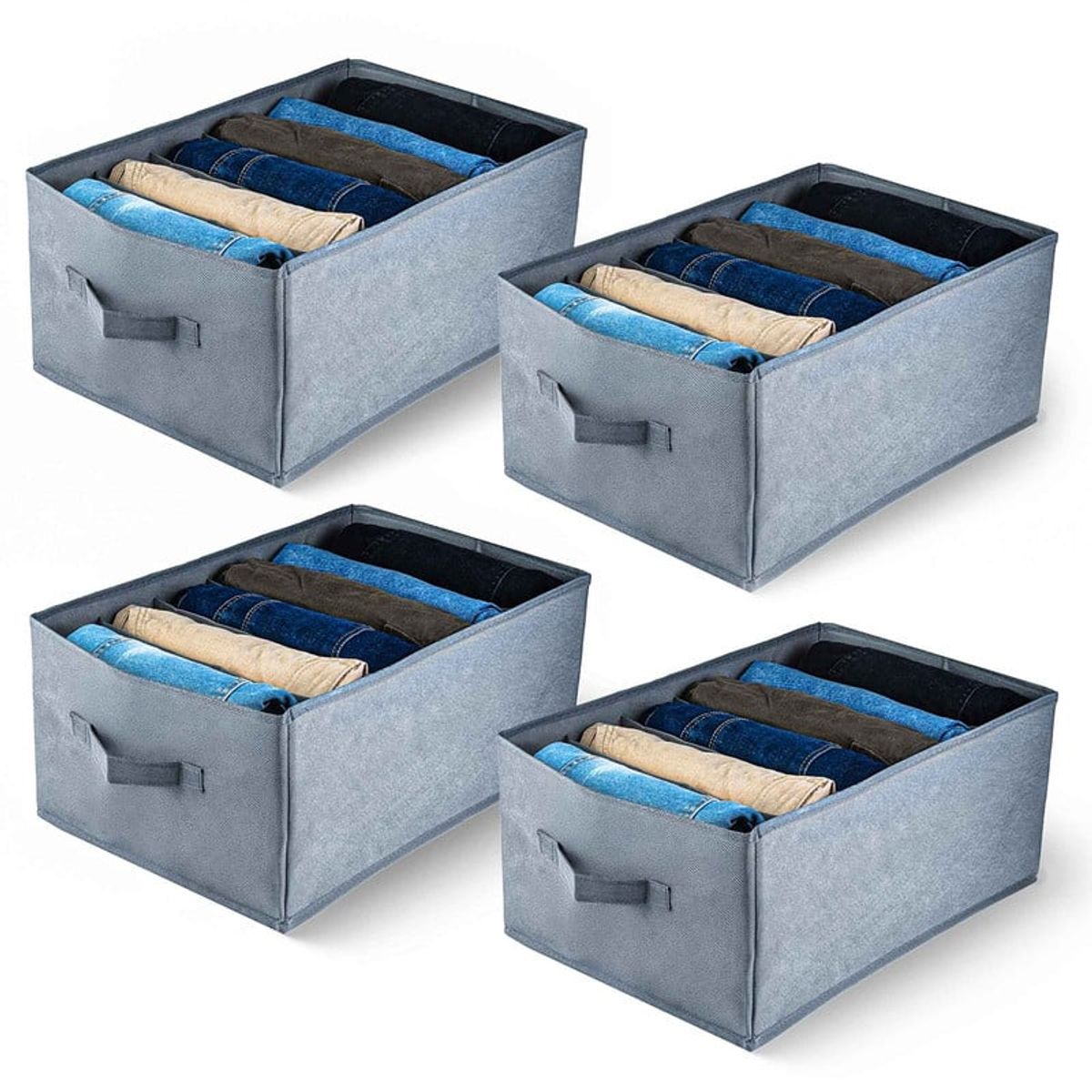 ENERGY PLUS - Set x4 Organizador Multiusos Plegable con 6 Compartimentos