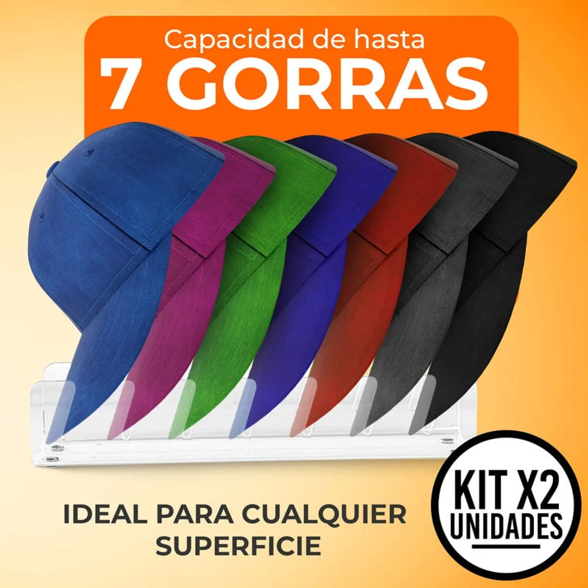 ENERGY PLUS - Set x2 Organizador de Gorras y Cachuchas Acrílico Moderno