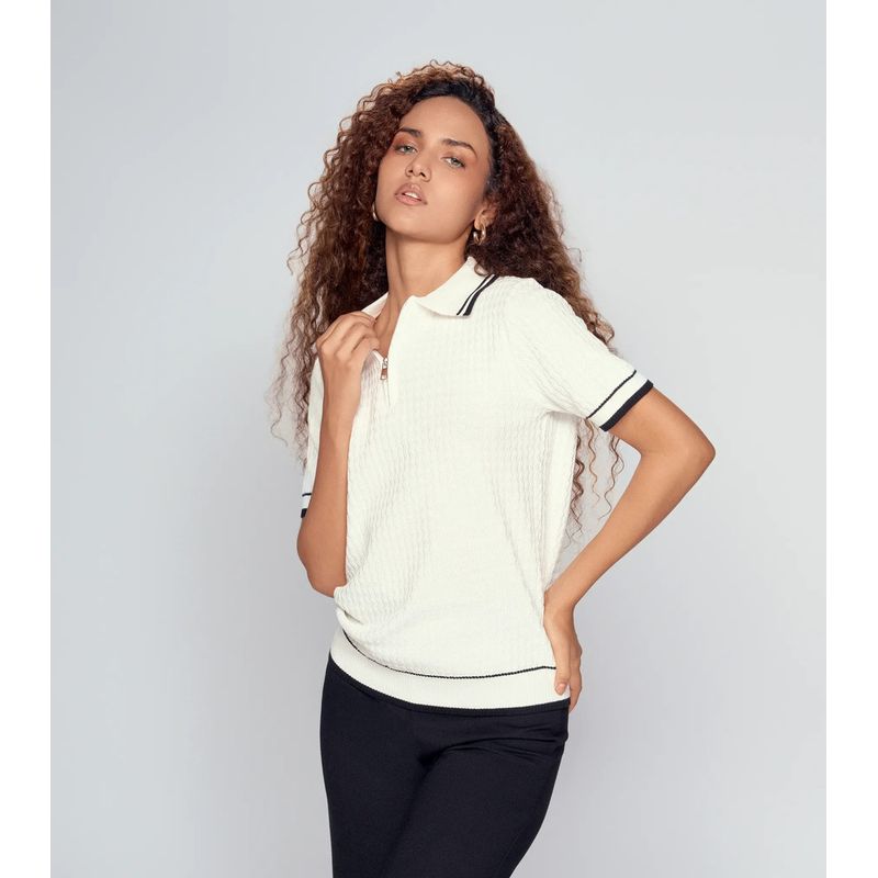 DEREK - Blusa Tipo Polo Unicolor Derek