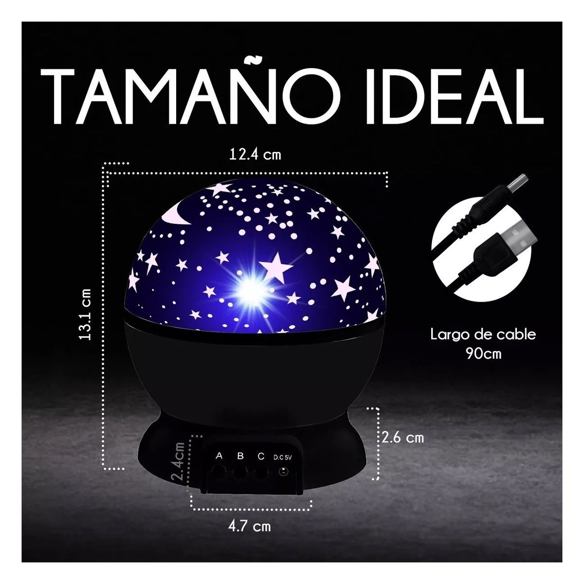 ENFANT'ASY - Proyector Lampara Para Niños 8 colores Luces LED Estrellas