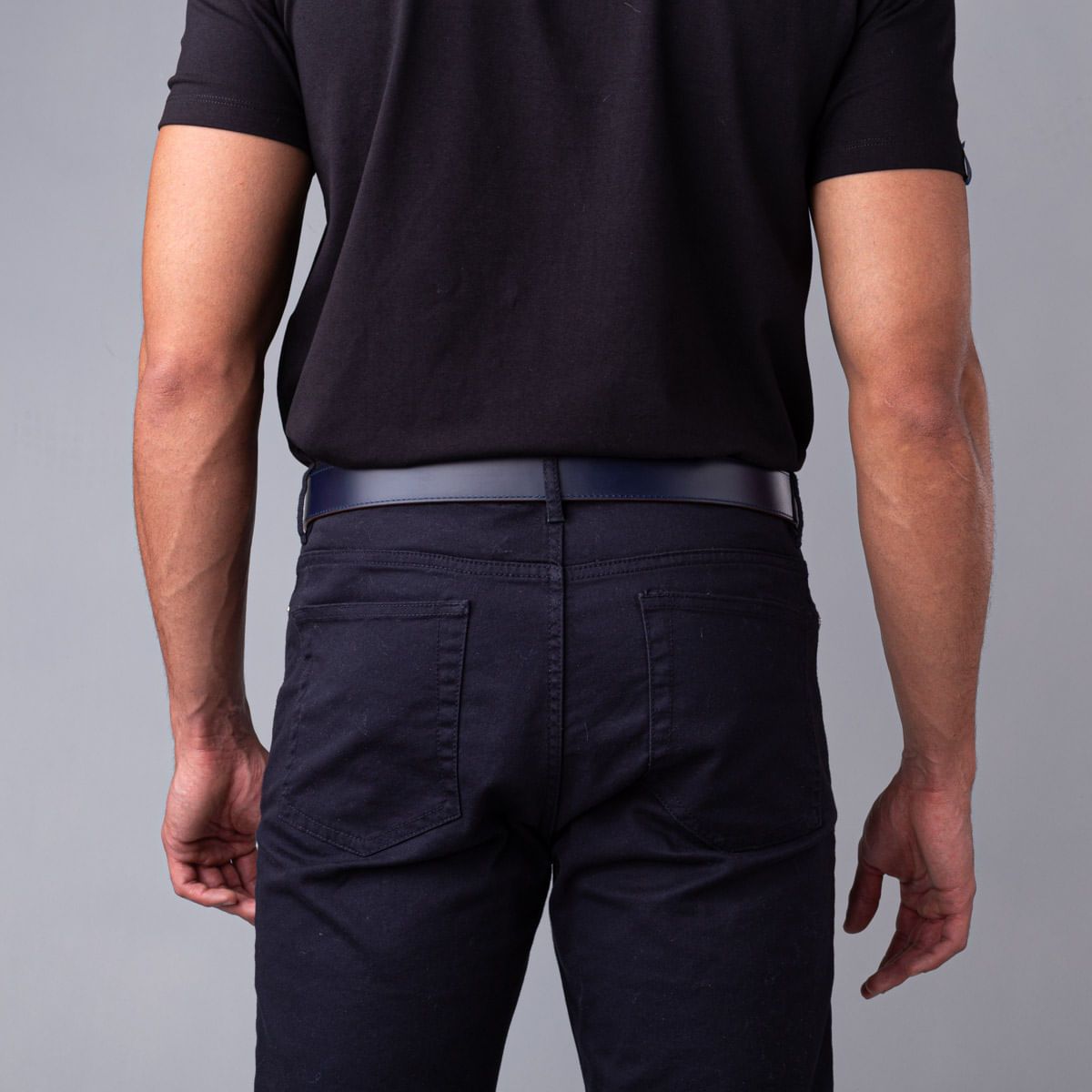 MARIO HERNANDEZ - Cinturón Casual Monograma Doble Faz Indigo Caoba