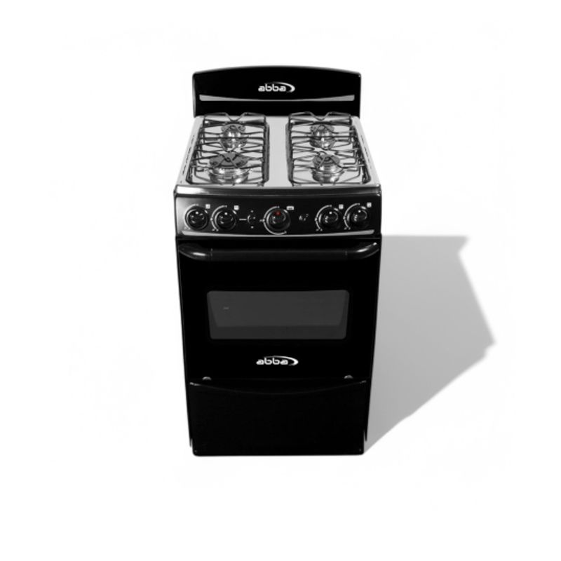 ABBA - Estufa de Piso ABBA 4 Puestos Con Horno Gas Natural AB201-5 Negro