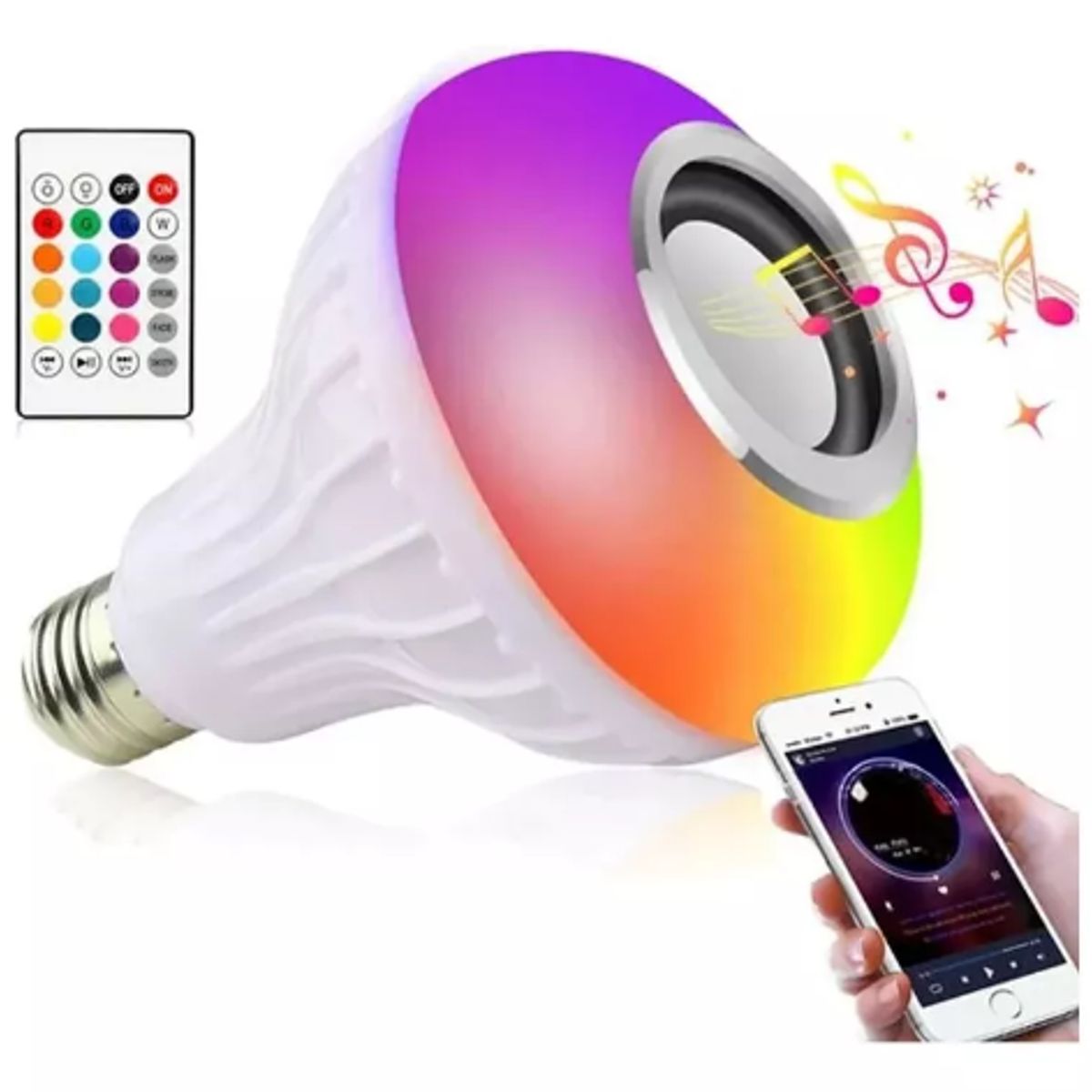 GENERICO - Bombillo Parlante Rgb Musica Bluetooh Control Hogar