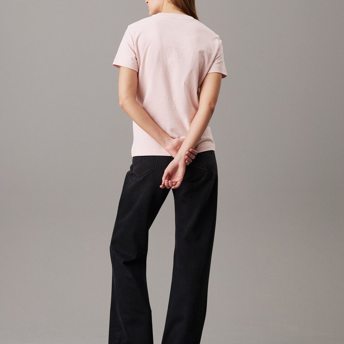 CALVIN KLEIN - Camiseta rosada de chenilla con monograma Calvin Klein