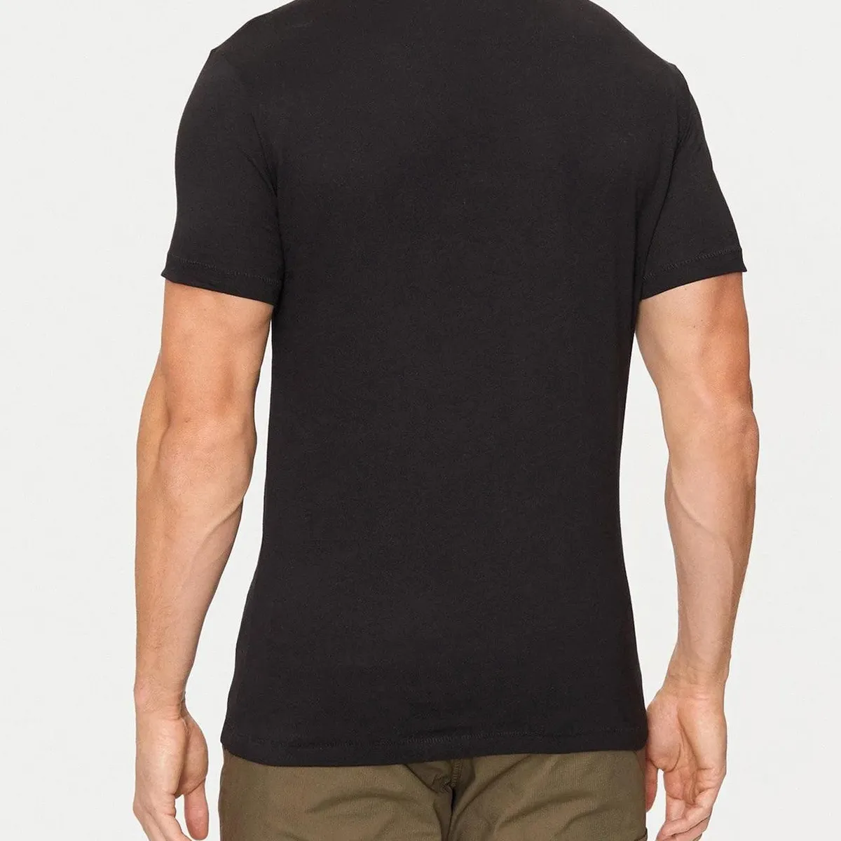 CALVIN KLEIN - Camiseta negra con logo institutional bicolor Calvin Klein