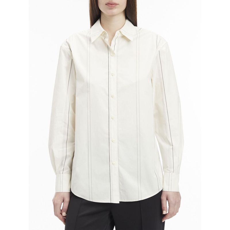 CALVIN KLEIN - Camisa blanca de popelín de algodón Calvin Klein