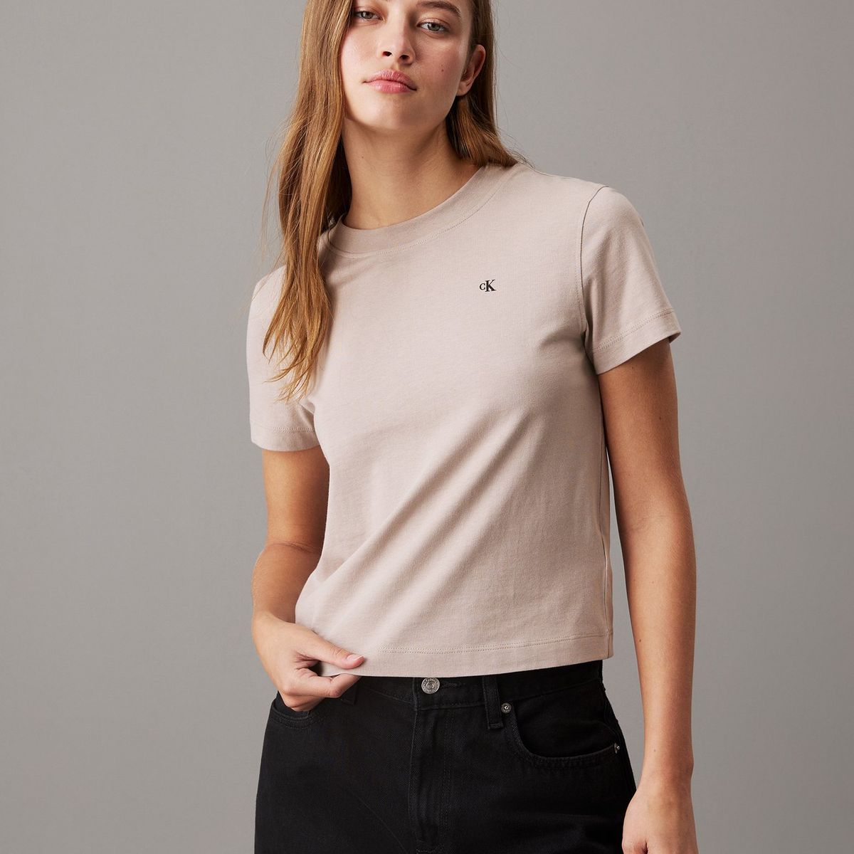 CALVIN KLEIN - Camiseta beige relaxed con estampado en la espalda Calvin Klein