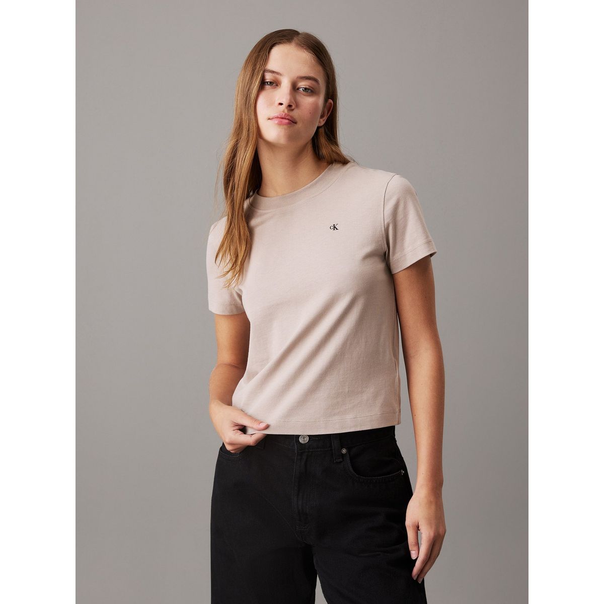 CALVIN KLEIN - Camiseta beige relaxed con estampado en la espalda Calvin Klein