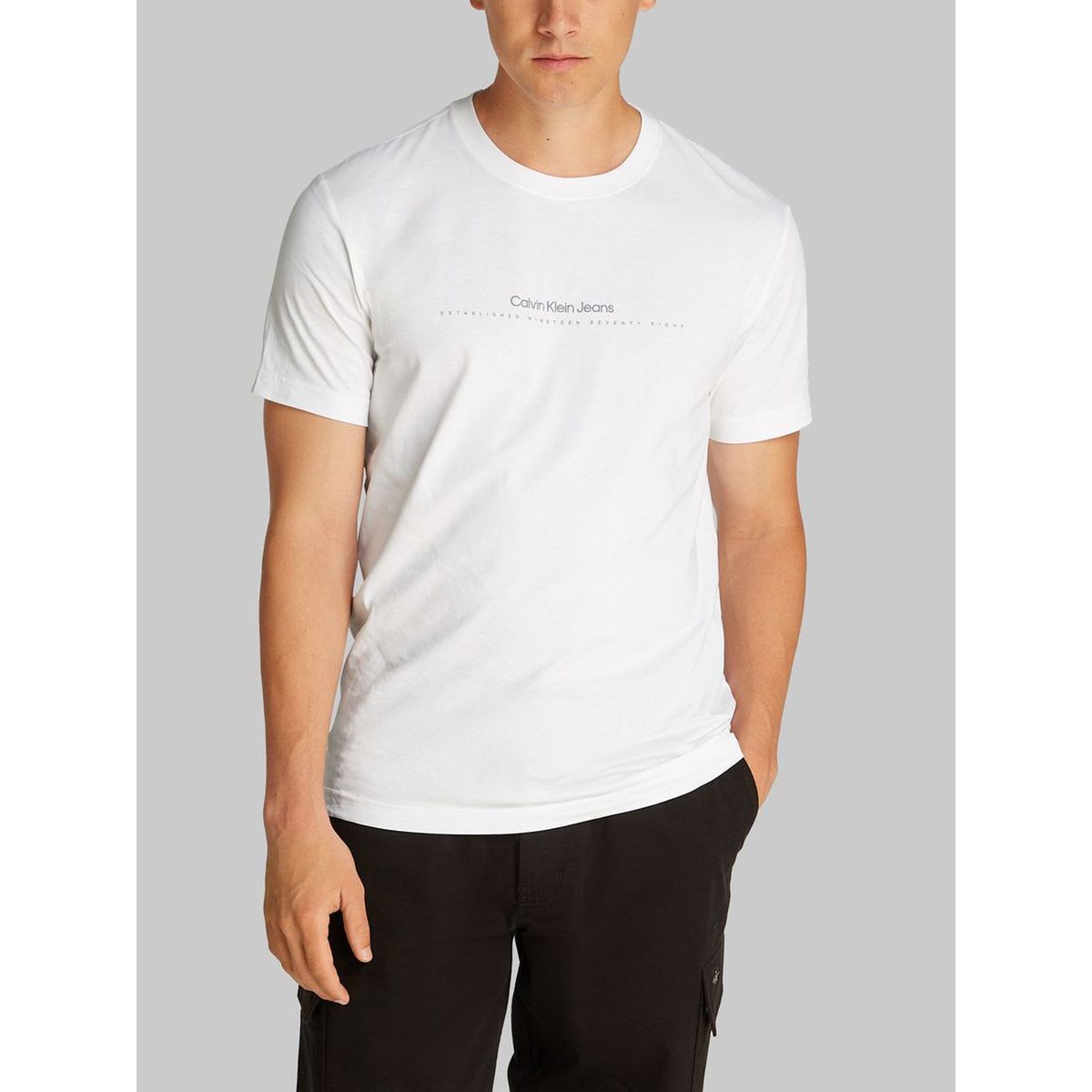 CALVIN KLEIN - Camiseta blanca con logo pequeño Calvin Klein