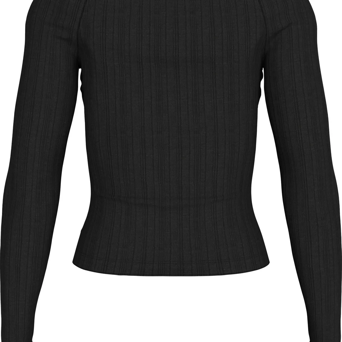CALVIN KLEIN - Camiseta negra canalé estilo bardot Calvin Klein