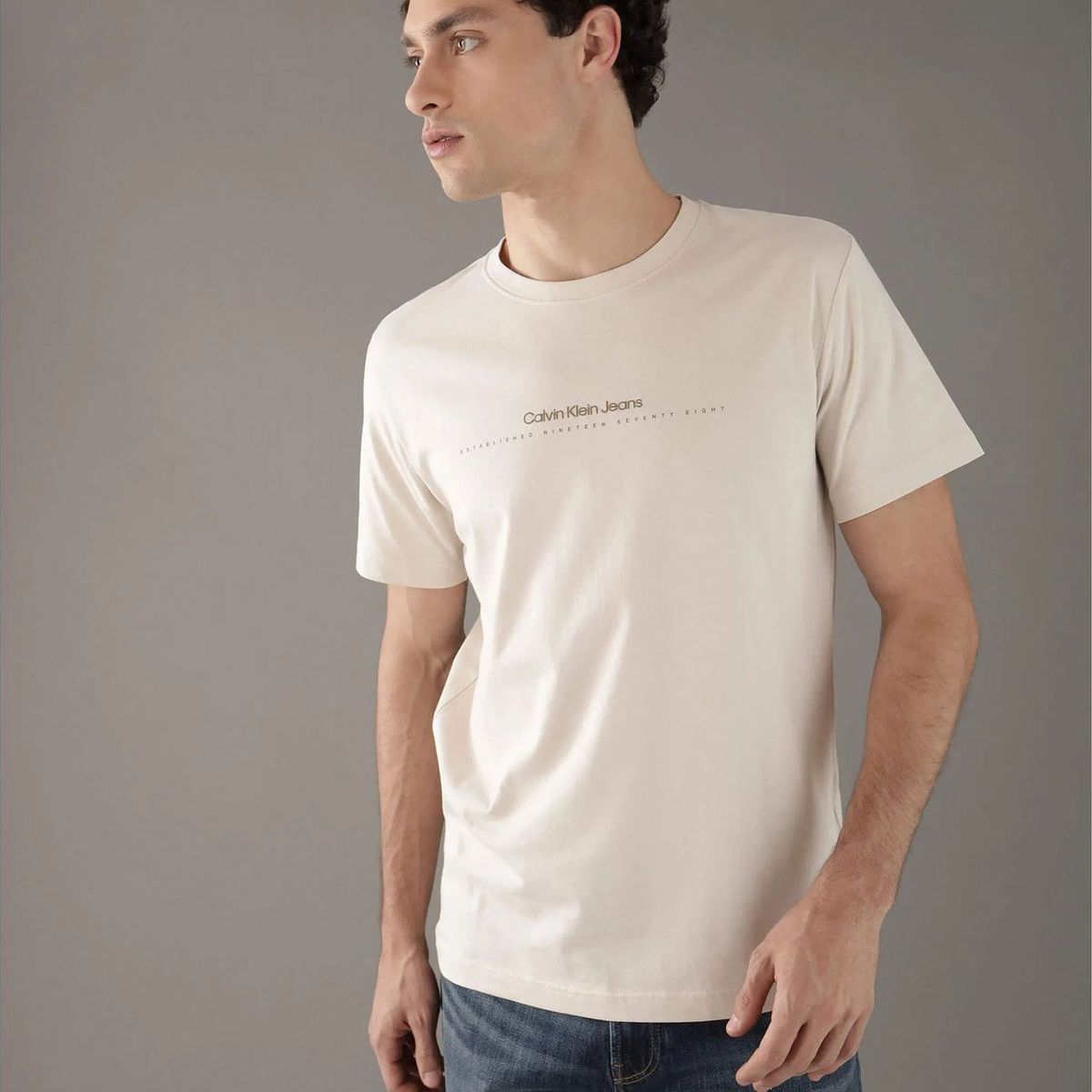 CALVIN KLEIN - Camiseta blanca con logo pequeño Calvin Klein