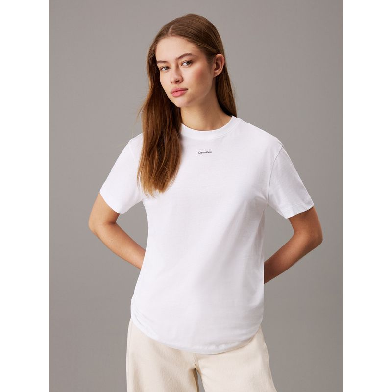 CALVIN KLEIN - Camiseta blanca con logo nano Calvin Klein