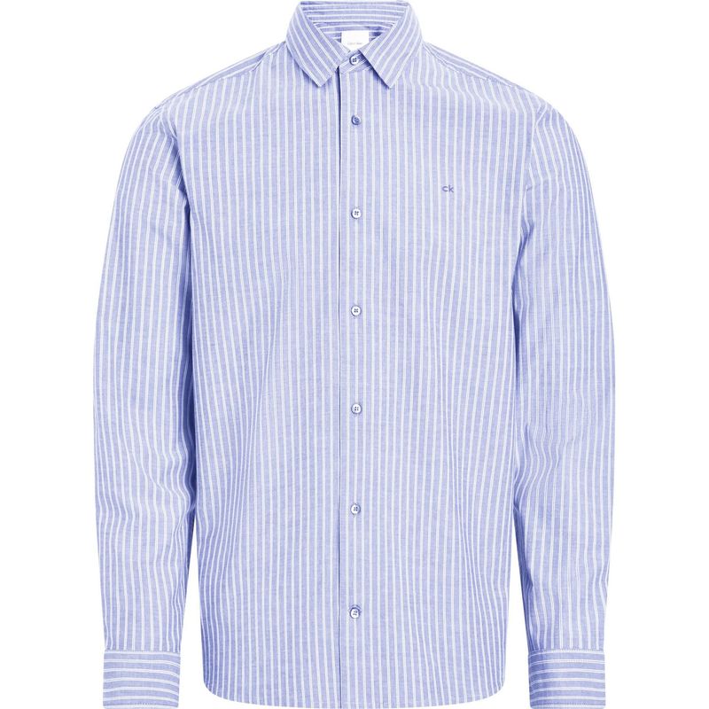 CALVIN KLEIN - Camisa azul chambray con rayas dúo Calvin Klein